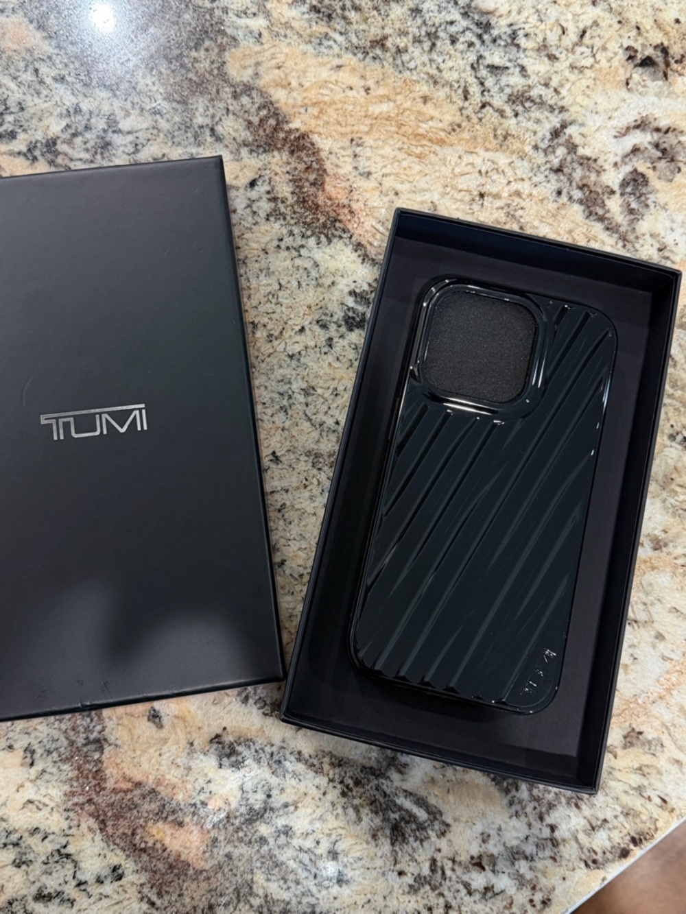 Tumi Black Diagonal-Textured Protective iPhone Case